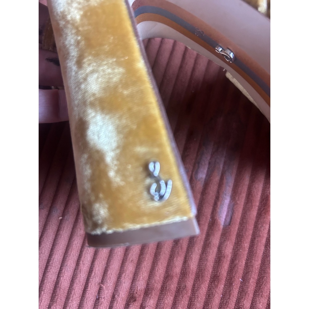 Sam Edelman Velvet Knotted Platform Sandals Gold Womens US 8.5 - Picture 3 of 7